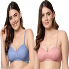 Cotton Blend Solid Padded Bra for Women 