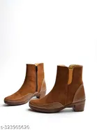 Shoetopia Solid Synthetic Block Heel Boots 