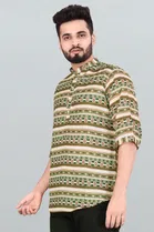 Cotton Blend Printed Kurta for Men 