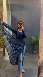 Naira Cut Georgette Printed Kurti for Women 