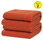 Solid Polar Fleece Blanket Orange- 