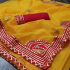 Kanooda Prints Fancy Women Gotapatti Printed Saree 