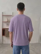 Ribbed Knit Oversized T-shirt for Men 