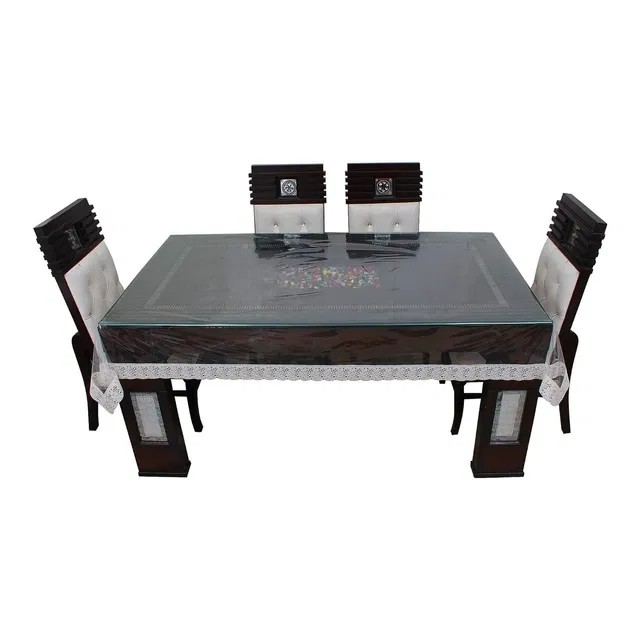PVC Printed 4 Seaters Table Cover (Multicolor, 40x60 inches)