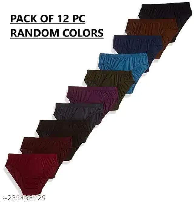 Cotton Briefs for Women (Assorted, S) (Pack of 12)