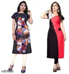 Crepe Printed Kurti for Women 