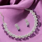 Alloy Choker Necklace with Earrings for Women 