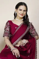 Chiffon Woven Design Saree for Women 