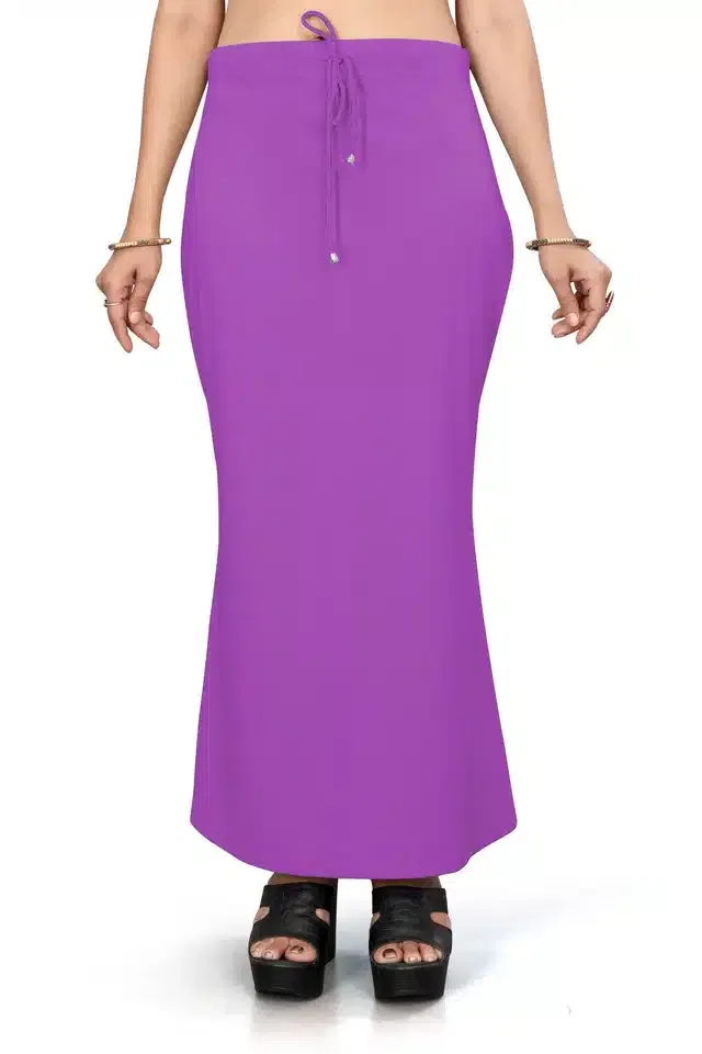 Lycra Solid Saree Petticoat for Women (Purple, XXL)