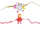 Synthetic 2 Pcs Rakhi with Roli Chawal 