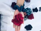 Chine Fabric Scrunchies for Women, Pack of 12 
