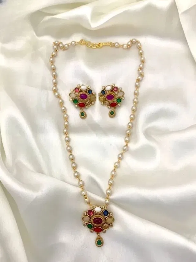 Party Wear Jewellery Set for Women (Bronze, Free Size)
