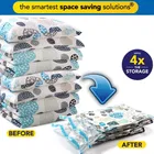 Vacuum Bags for Travel, Space Saver Bags, Compression Storage Bags, Ziplock Bag with Hand Pump 
