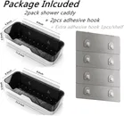 Esspy 2pc Sticker Adhesive Plastic Bathroom Accessories,Bathroom Rack,Bathroom Shelf Organizer,Wall Mounted Shelf,Bathroom Hardware And Accessories,Storage Racks,Bathroom Accessories Set For Home