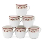 Ceramic Tea & Coffee Cup, White, Pack of 6 