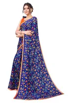 Women Georgette Printed Saree With Unstitched Blouse 