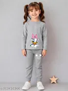 Cotton Blend Clothing Set for Girls, Grey 
