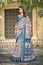 Cotton Linen Saree for Women 