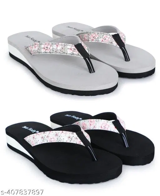 EVA Flip-flops for Women (Grey, 6) Pack of 2