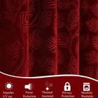 Velvet Emboss Red Door Blackout Curtain 7ft Combo 