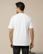 Polyester Printed T-shirt for Men, White 