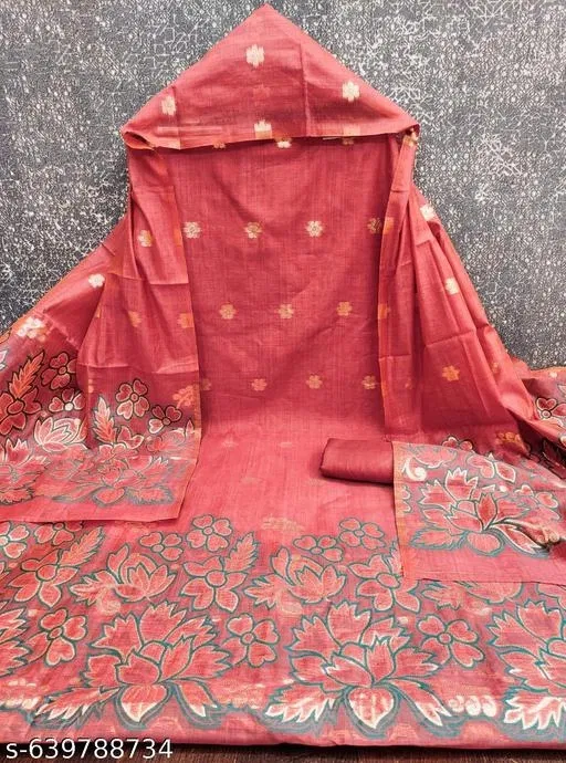 Embroidered Anarkali Suit for Women (, 6.05 meter (M)) (Red, Un Stitched)