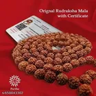 Rudraksha Mala with Certificate 108 Beads Panchmukhi for Men 