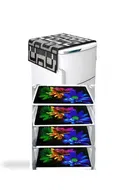 Knit Printed Fridge 4 Pcs Mat with Top Cover 