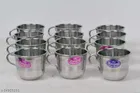 Stainless Steel Cups (Silver, 150 ml) (Pack of 12)