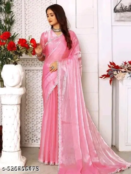 JImmy Choo Saree for Women, Pink (5.5 M)