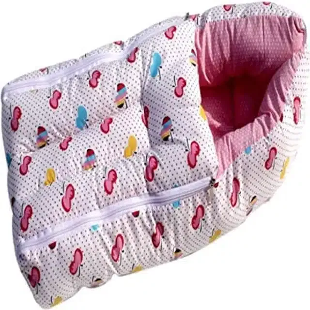 Printed Baby Sleeping Bag for New Born & 0-6 Months Old (Pink)