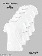 Poly Blend T-shirt for Men, White, Pack of 6 