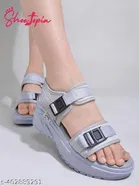 Shoetopia Grey Wedge Sandals Size IND-8