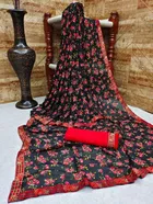 कानूड़ा फैंसी विमेंस जॉर्जेट फ्लावर प्रिंटेड साड़ी 