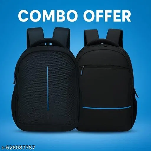Polyester Backpack for Men & Women, Black