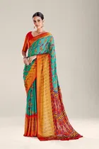 Moss Chiffon Printed Saree for Women 