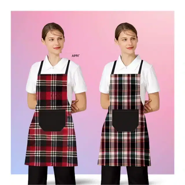 Cotton Kitchen Aprons (Multicolor, Pack of 2)