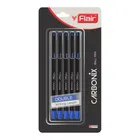 Flair Carbonix Ball Pen Blister Pack | 0.7 mm Tip Size | Low-Viscosity Ink with Double Writing Length | Smudge Free Writing, Attractive Body Graphics 