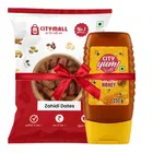 सिटीमॉल न.1 ज़ाहिदी डेट्स 500 g + सिटी यम हनी स्क्वीज़ी बोतल 250 g