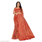 Kanjivaram Jacquard Silk Saree With Unstitched Blouse Piece for Women 