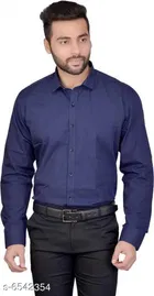 Cotton Blend Solid Full Sleeves Shirt for Men 