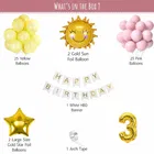 Sun & Star Theme 3rd Birthday Balloon Decoration Kit , Multicolor, Pack Of 56