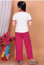 Cotton Blend Round Neck T-Shirt and Shorts Set for Girls 