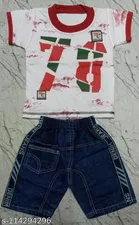 Hosiery Cotton Half Sleeves T-Shirt with Pant Clothing Set for Kids 