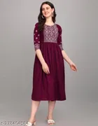 Rayon Slub Printed Kurti for Women 