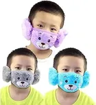 Soft Plush Face Mask with Earmuffs for Kids (Pack of 3) (Multicolor, 5-13 Years)