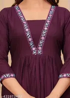 Solid Crepe Kurtis for Women, Wine 