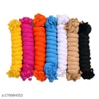 Cotton Blend Solid Dupatta for Women (Multicolor, 2 m) (Pack of 7)
