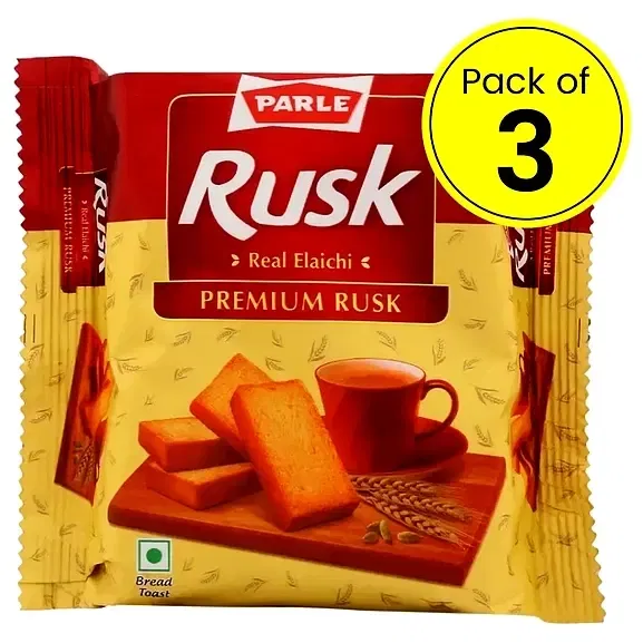 पार्ले रियल इलायची प्रीमियम रस्क 63 g (पैक ऑफ़ 3)