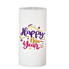 Floish Decor Premium Printed Happy New Year Pillar Candle